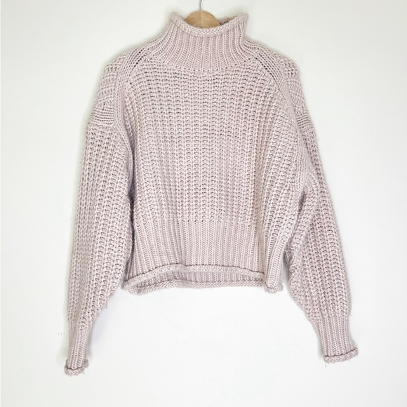 H&M Sweaters - H&M Thick Warm Chunky Knit Mock Neck Sweater Beige Taupe